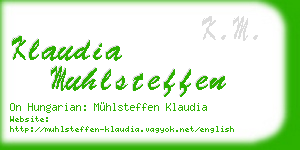 klaudia muhlsteffen business card