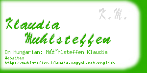 klaudia muhlsteffen business card